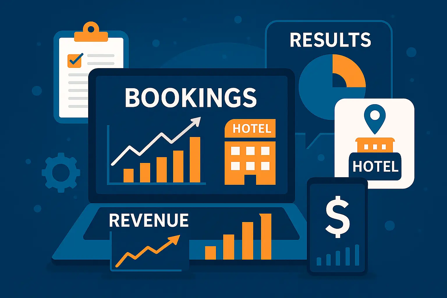Panel de reservas y analítica de resultados de un hotel